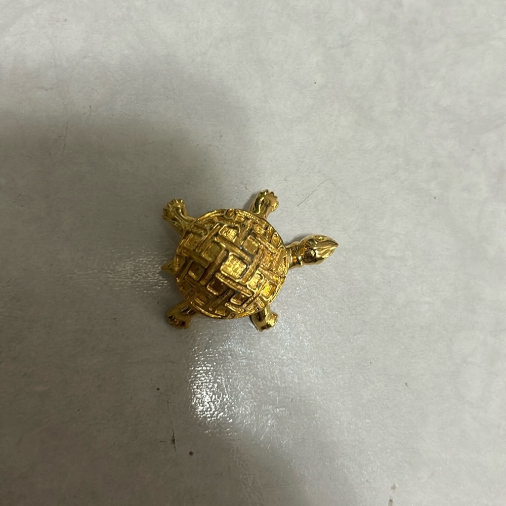 Precious gold filled turtle broach